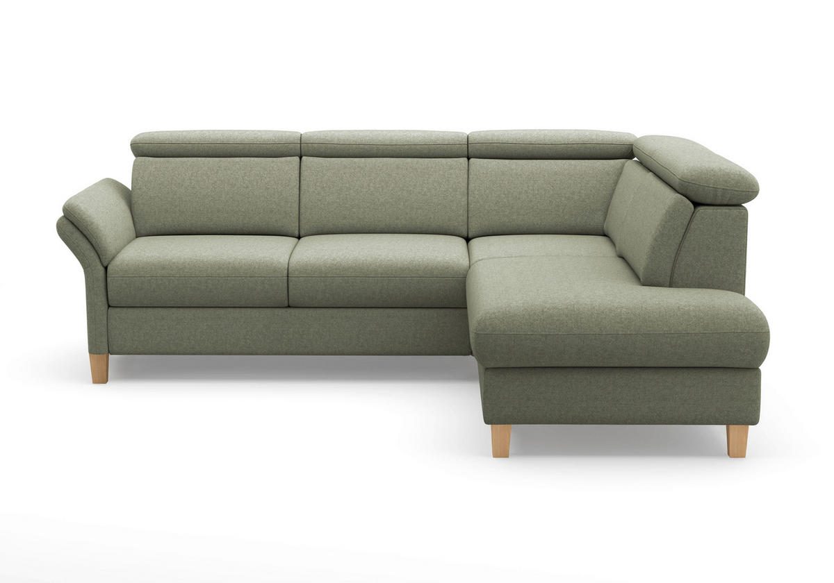 ECKSOFA Flachgewebe Olivgrün  - Eichefarben/Olivgrün, Konventionell, Holz/Textil (247/193cm) - Sit & More