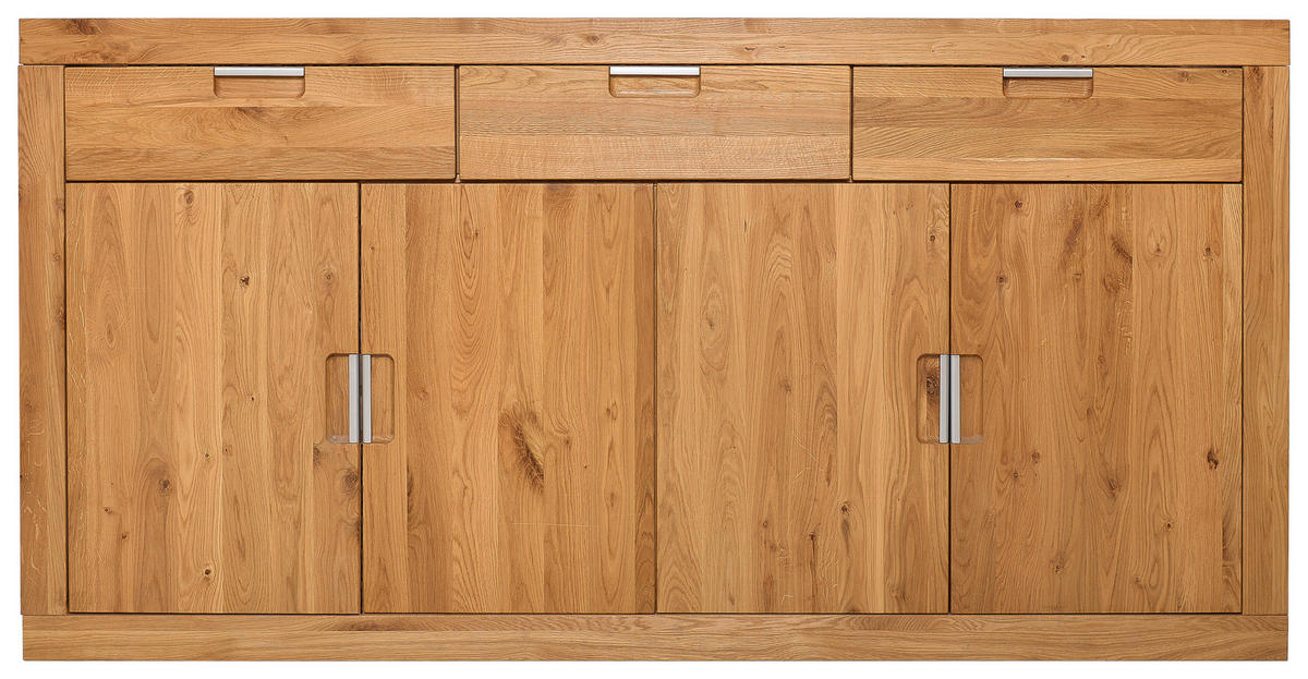 SIDEBOARD 177/91/42 cm  - Wildeiche/Alufarben, Natur, Holz (177/91/42cm) - Carryhome