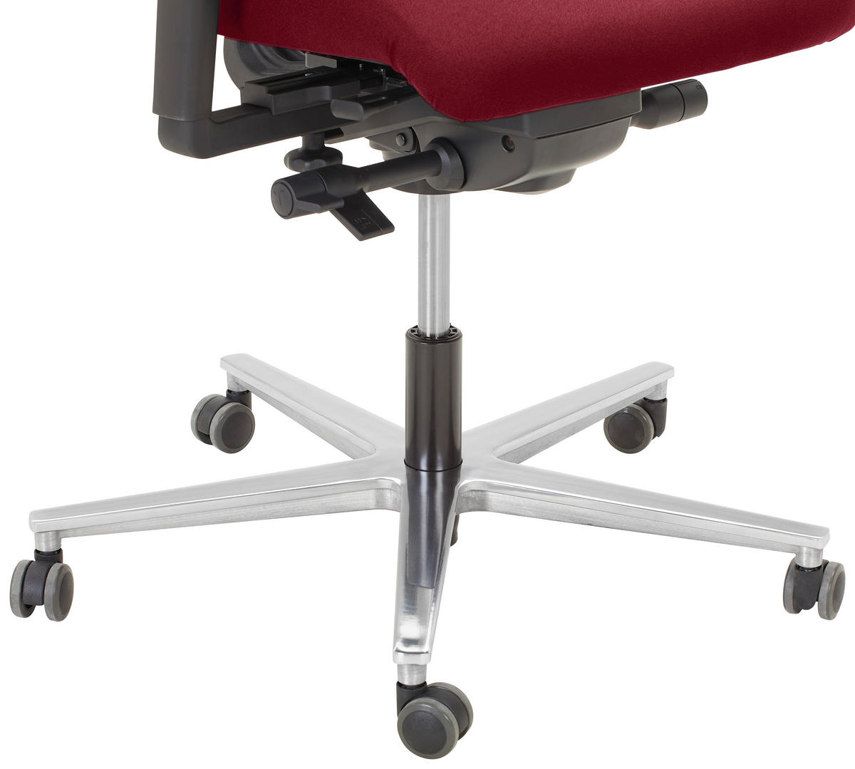 DREHSTUHL Schwarz, Alufarben, Bordeaux  - Bordeaux/Schwarz, KONVENTIONELL, Kunststoff/Textil (63/105/46cm) - Dieter Knoll