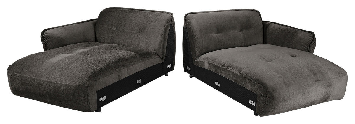 BIGSOFA in Chenille Anthrazit  - Anthrazit/Schwarz, Modern, Kunststoff/Textil (285/87/184cm) - Trendmanufaktur