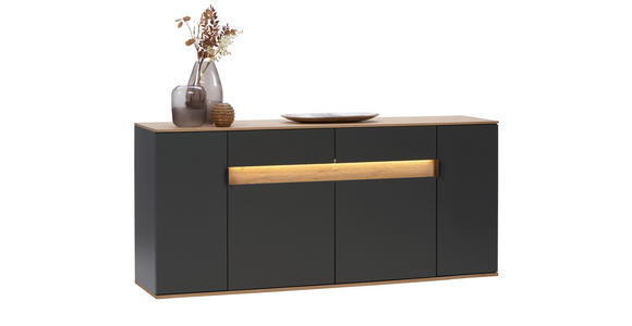 SIDEBOARD Anthrazit, Eichefarben  180,6/82/42 cm  - Eichefarben/Anthrazit, MODERN, Holzwerkstoff/Metall (180,6/82/42cm) - Dieter Knoll