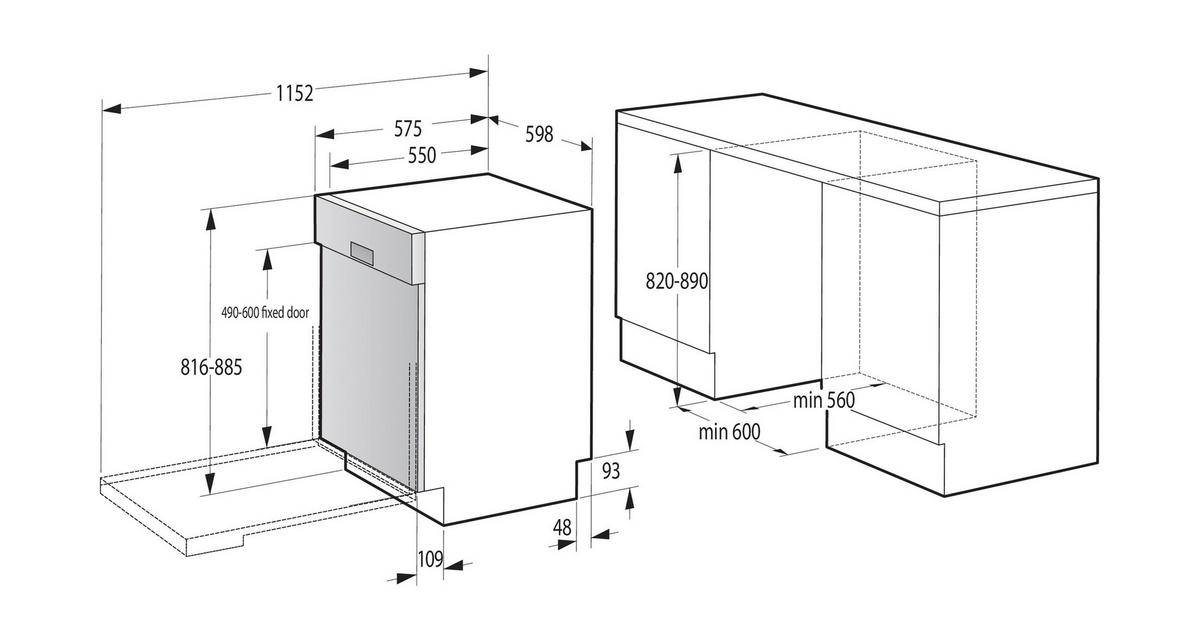 GESCHIRRSPÜLER GI643D90X  - Edelstahlfarben, Basics, Kunststoff/Metall (59,8/81,5/55,5cm) - Gorenje