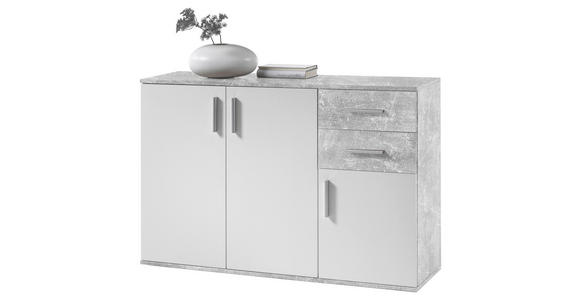 KOMMODE Bobby in 120/82/35 cm - Silberfarben/Weiß, KONVENTIONELL, Holzwerkstoff/Kunststoff (120/82/35cm) - Carryhome