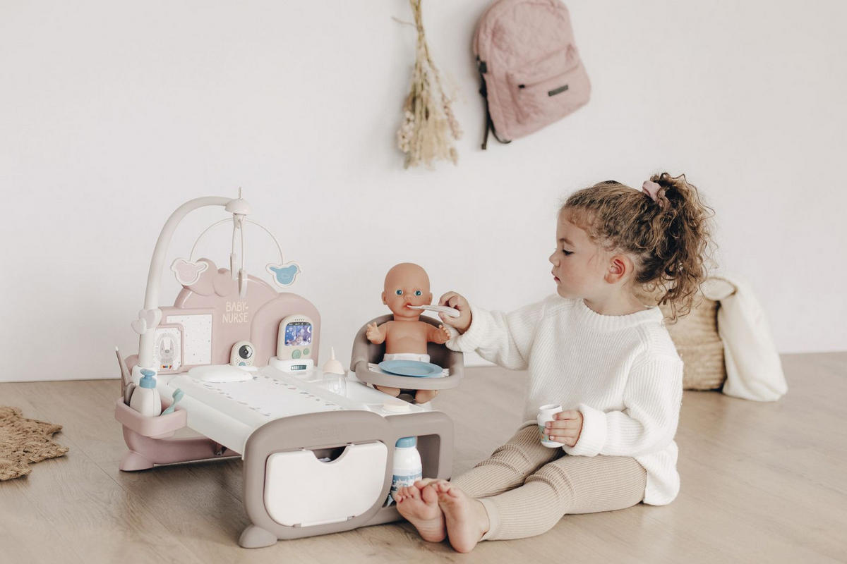 3IN1 PUPPEN SPIELZIMMER - Multicolor/Rosa, Basics, Kunststoff (18,40/39,90/51,70cm) - Simba