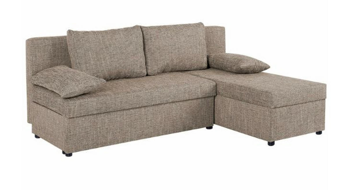ECKSOFA Cappuccino Webstoff  - Schwarz/Cappuccino, Design, Kunststoff/Textil (195/147cm) - P & B