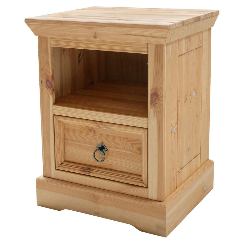 Thumbnail - Livetastic Nachtschrank, Eiche, Metall, Kiefer, massiv, 1 Schubladen, 48x60x39 cm, FSC Mix, Holzmöbel, Holztische, Nacht...