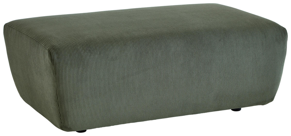 ECKSOFA in Feincord Waldgrün  - Waldgrün/Schwarz, Design, Kunststoff/Textil (174/302cm) - Beldomo Style