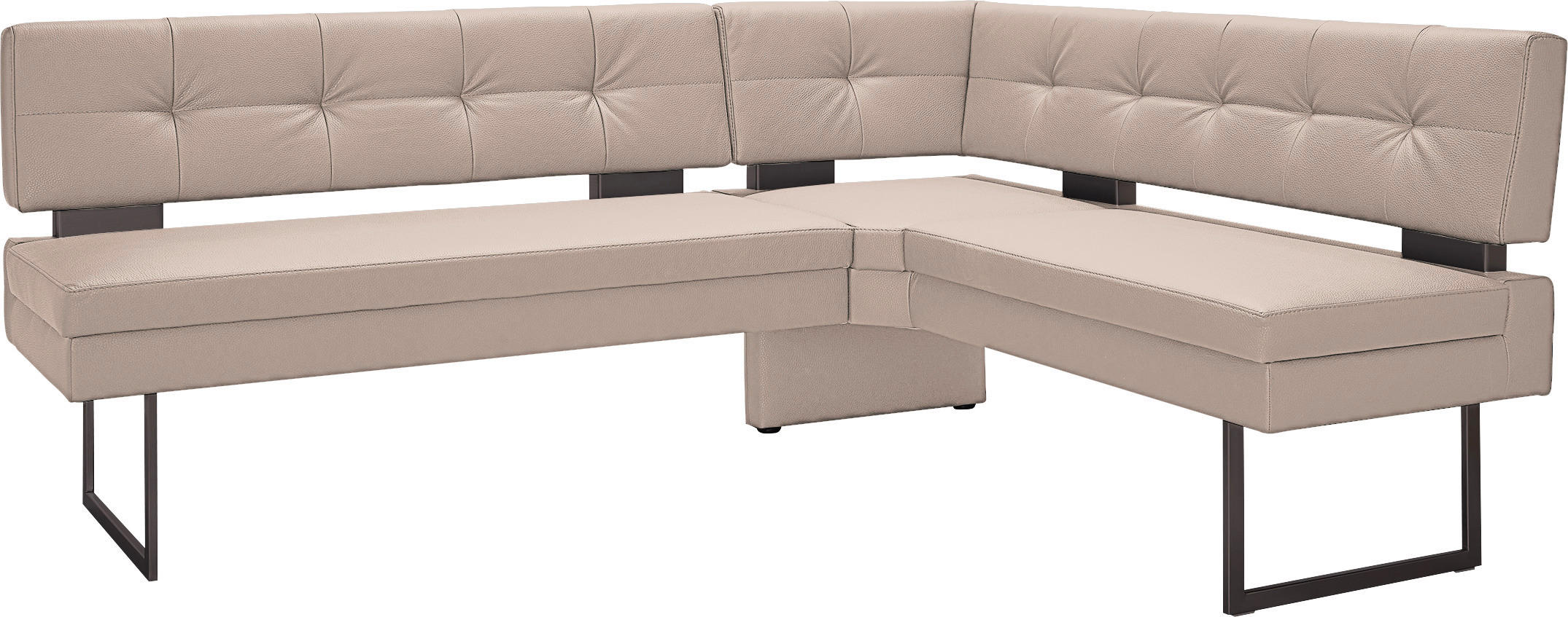 ECKBANK in Metall, Textil Creme - Creme/Schwarz, Design, Textil/Metall (200/158cm) - Dieter Knoll