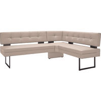 ECKBANK in Metall, Textil Creme  - Creme/Schwarz, Design, Textil/Metall (200/158cm) - Dieter Knoll