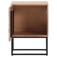 NACHTSCHRANK 40/56/38 cm Akazie massiv  - Schwarz/Naturfarben, LIFESTYLE, Holz/Metall (40/56/38cm) - Landscape