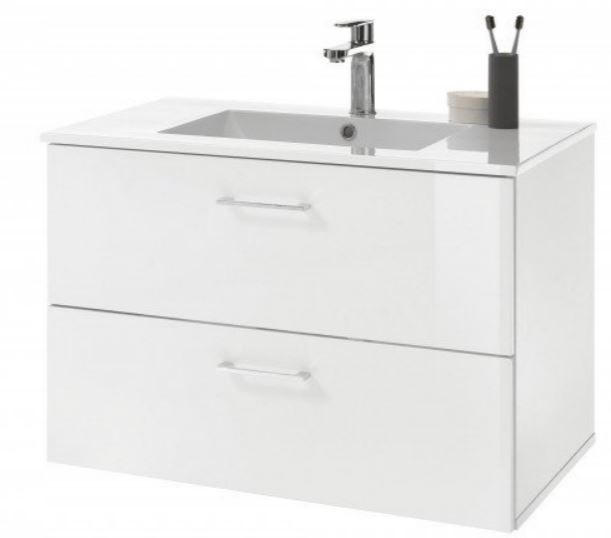 Bază Cu Lavoar  - argintiu/alb, Modern, plastic/material pe bază de lemn (80/53/46cm) - Xora