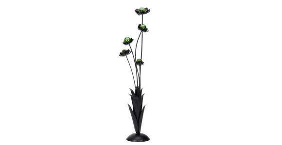 DEKOBLUME - Schwarz/Grün, Basics, Glas/Metall (46/164/36cm) - Ambia Home