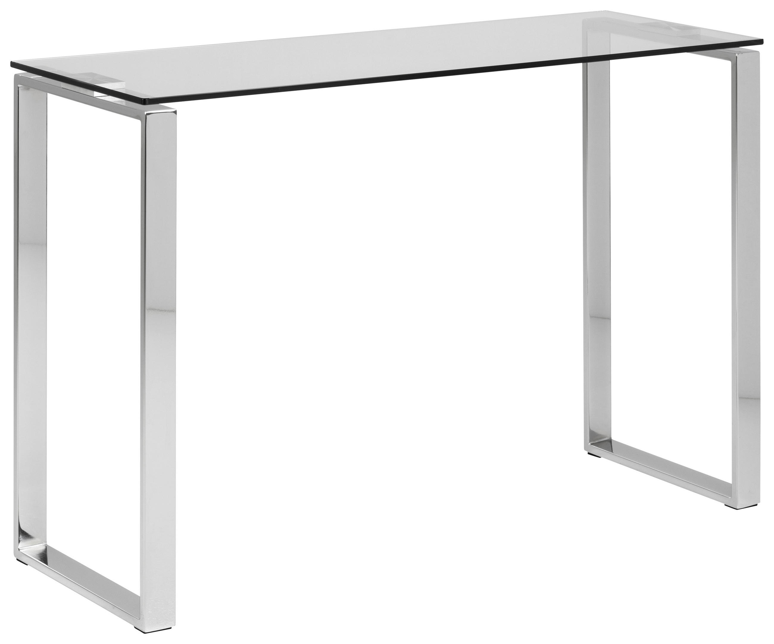 KONSOLENTISCH Katrine Klar, Chromfarben  - Klar/Chromfarben, Trend, Glas/Metall (110/76/40cm)