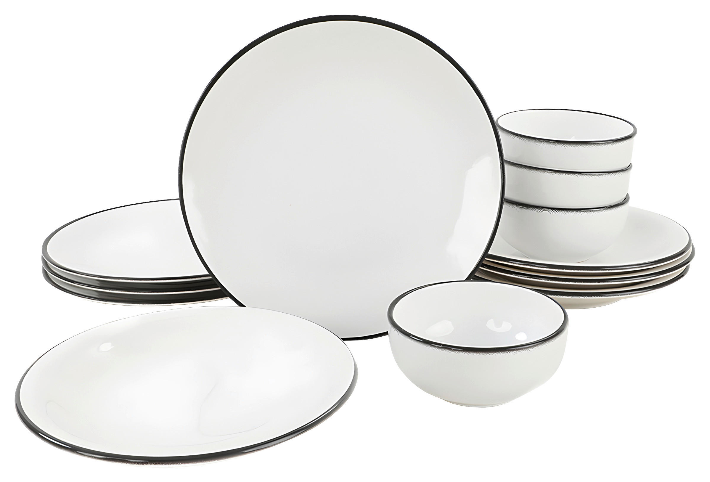 KOMBISERVICE 12-teilig  - Weiß, Basics, Keramik (26/26/4cm) - P & B