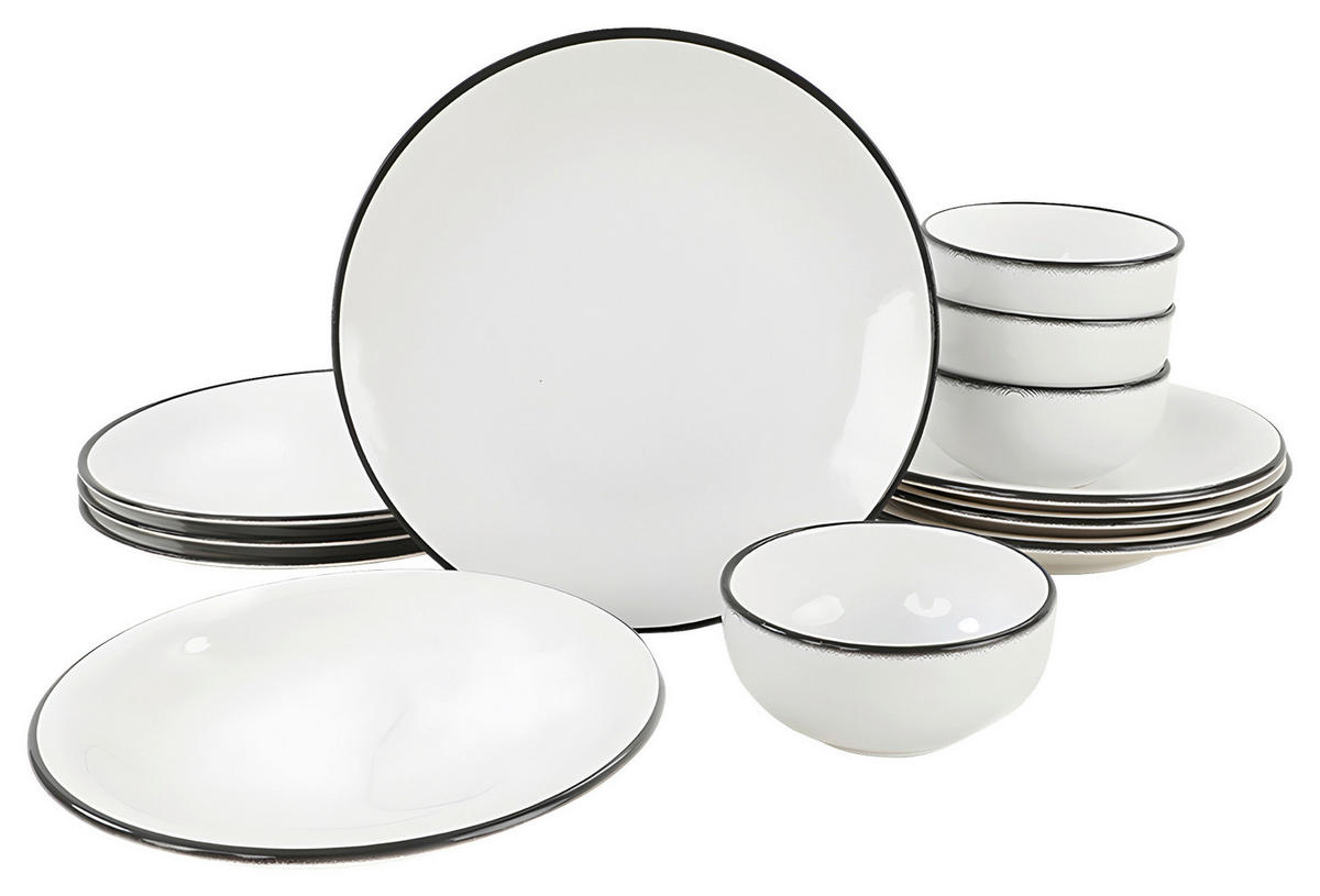 KOMBISERVICE Weiß 12-teilig 4 Personen  - Weiß, Basics, Keramik (26/26/4cm) - P & B