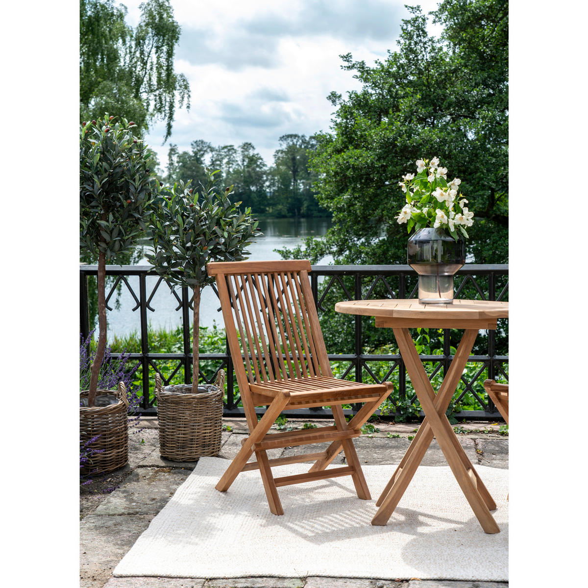GARTENSTUHL-SET Teakholz Teakfarben  - Teakfarben, MODERN, Holz (46/89/62cm) - Gardenson