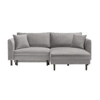 ECKSOFA in Velours Grau  235/165 cm  - Schwarz/Grau, Design, Holz/Textil (235/165cm) - Ti'me