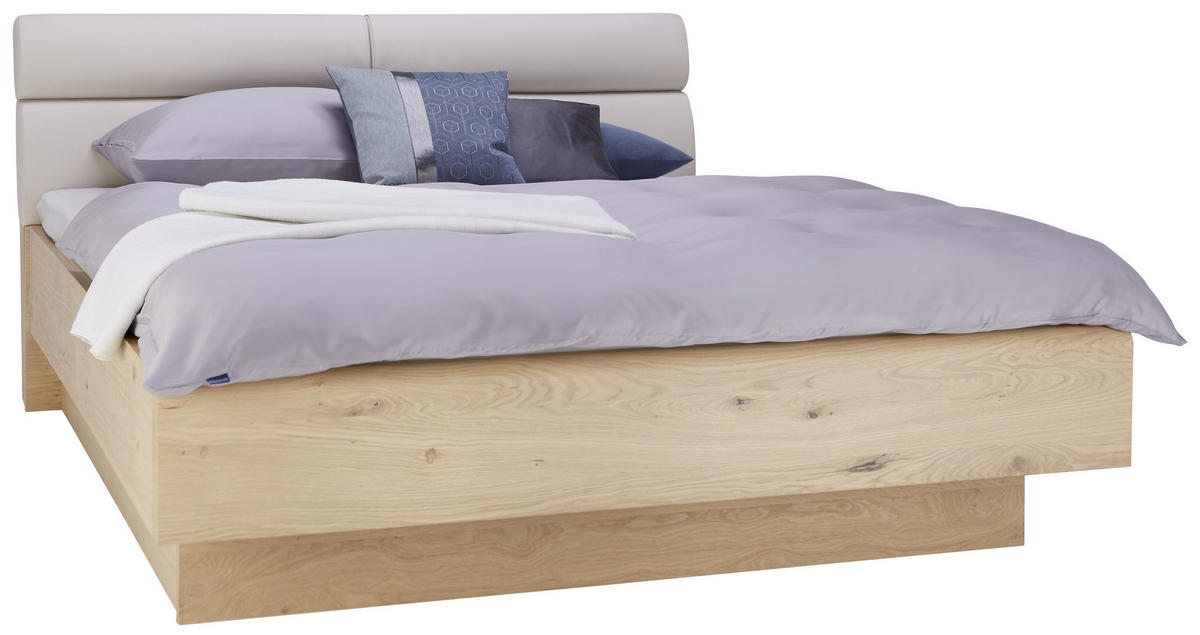 BETTANLAGE 180/200 cm  in Eichefarben, Sandfarben  - Sandfarben/Eichefarben, KONVENTIONELL, Holzwerkstoff/Textil (180/200cm) - Dieter Knoll
