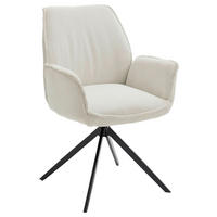 ARMLEHNSTUHL  in Cord  - Creme/Schwarz, Design, Textil/Metall (63/65/91cm) - Musterring