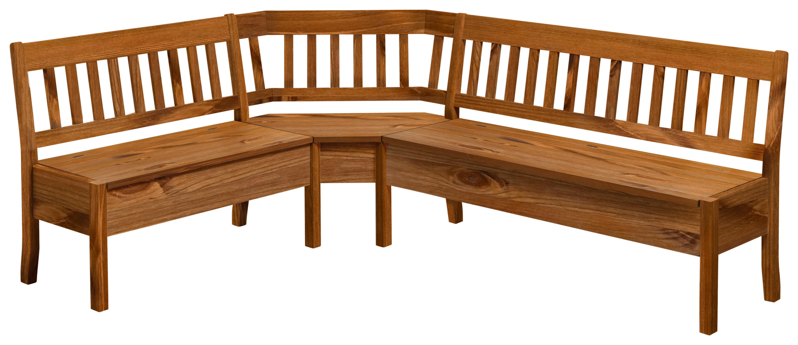 ECKBANK 170/213 cm Bernsteinfarben Kiefer massiv   - Bernsteinfarben, ROMANTIK / LANDHAUS, Holz (170/213cm) - Boxxx