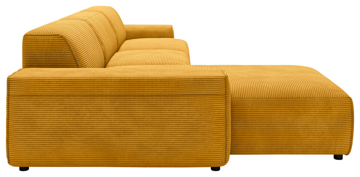 ECKSOFA 9125 Goldfarben, Gelb Cord  - Gelb/Goldfarben, Design, Kunststoff/Textil (189/300cm) - Pure Home Lifestyle