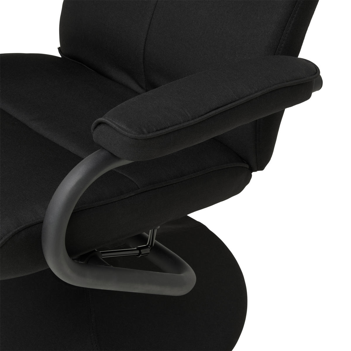 RELAXAČNÍ KŘESLO S TABURETEM, textil, černá - černá, Moderní, kov/textil (68/96.5/76cm) - P & B