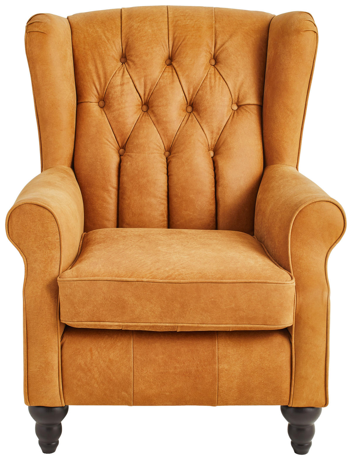 CHESTERFIELD-SESSEL in Echtleder Hellbraun  - Hellbraun/Dunkelbraun, Lifestyle, Leder/Holz (83/102/89cm) - MID.YOU