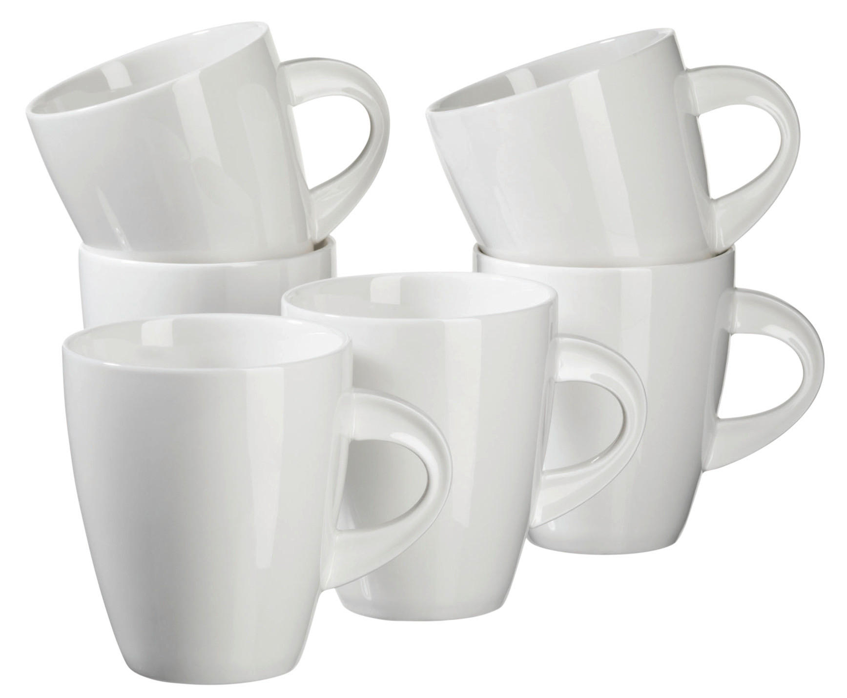 KAFFEEBECHERSET   6-teilig  - Weiß, Basics, Keramik (400ml) - Mäser