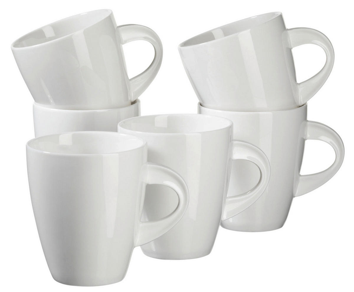 KAFFEEBECHERSET   6-teilig  - Weiß, Basics, Keramik (400ml) - Mäser