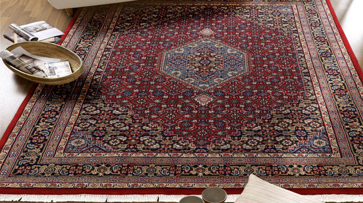 ORIENTTEPPICH 40/60 cm Himla Bidjar Blau, Rot  - Blau/Rot, Basics, Textil (40/60cm) - Cazaris