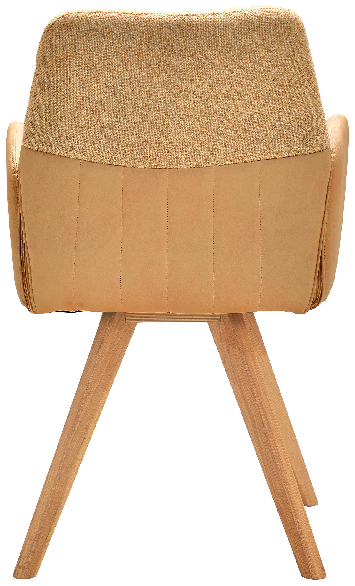 ARMLEHNSTUHL  in Lederlook, Webstoff  - Currygelb/Eichefarben, Konventionell, Holz/Textil (57/87/63cm) - Valdera