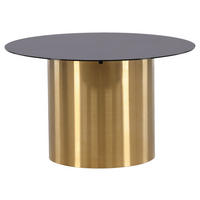 SOFFBORD i metall, glas 80/80/46 cm  - svart/guldfärgad, Design, metall/glas (80/80/46cm) - Livetastic