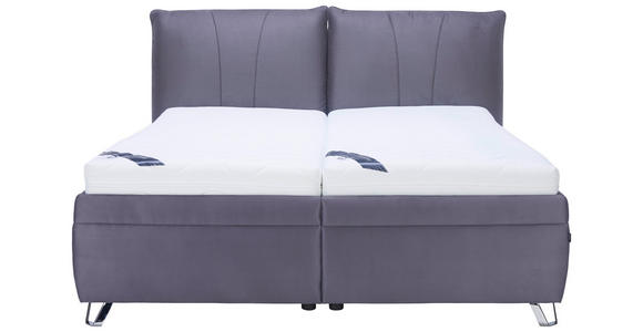 POLSTERBETT Matratze, gepolstertes Kopfteil, Lattenrost, Bettkasten Dunkelgrau 200/200 cm - Dunkelgrau/Silberfarben, KONVENTIONELL, Holz/Textil (200/200cm) - Dieter Knoll
