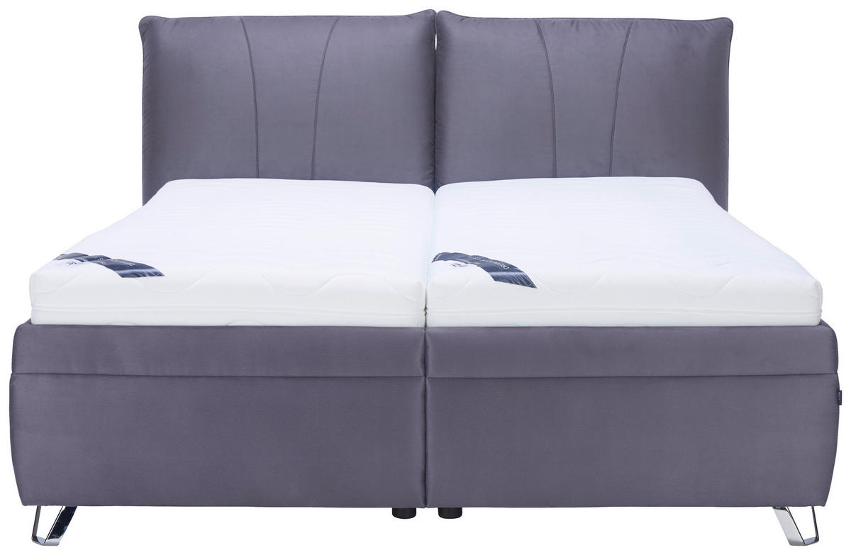 POLSTERBETT 160/200 cm  in Dunkelgrau  - Weiss/Dunkelgrau, Konventionell, Holz/Textil (160/200cm) - Dieter Knoll