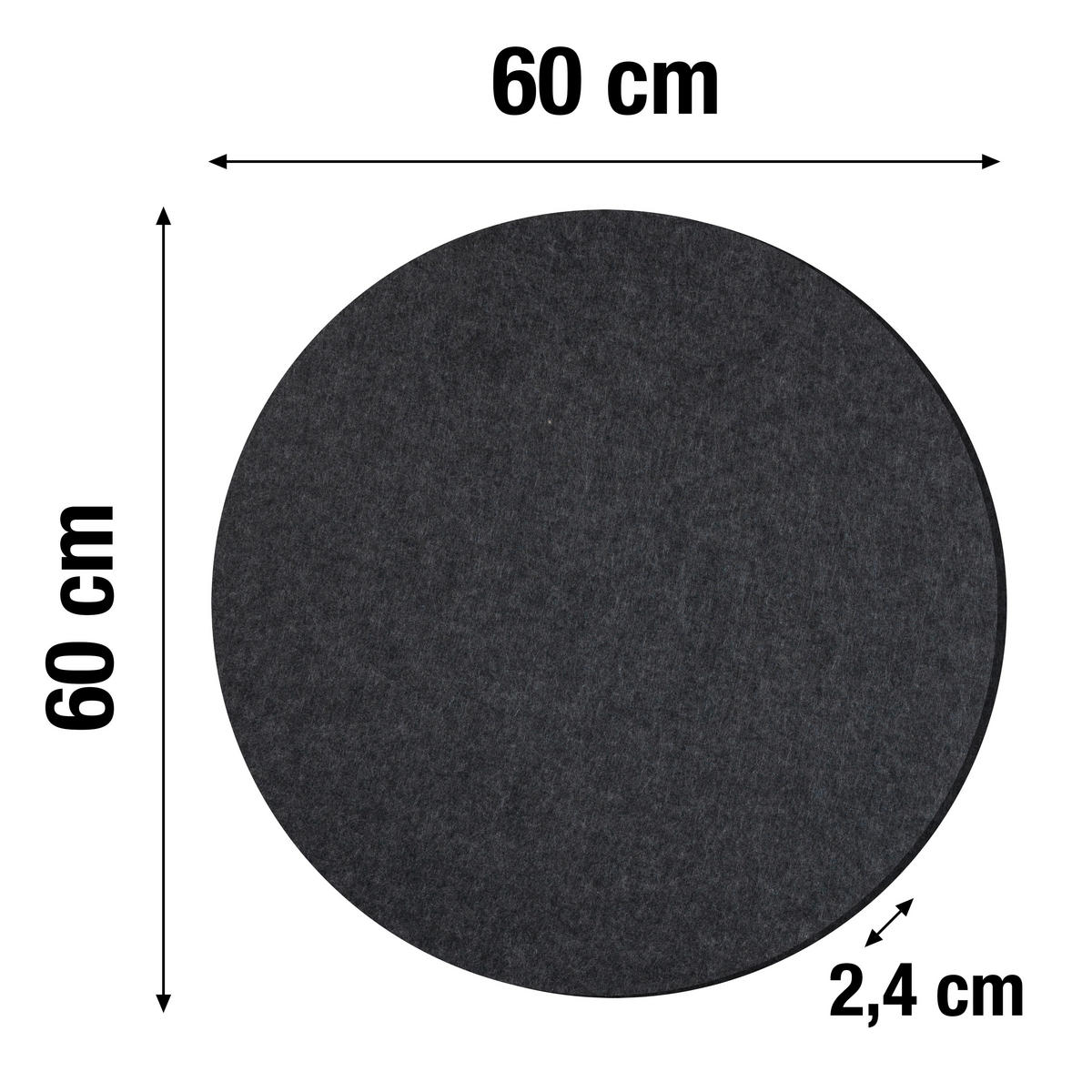 AKUSTIKPANEEL  - Anthrazit, Basics, Kunststoff (60/2,4cm)