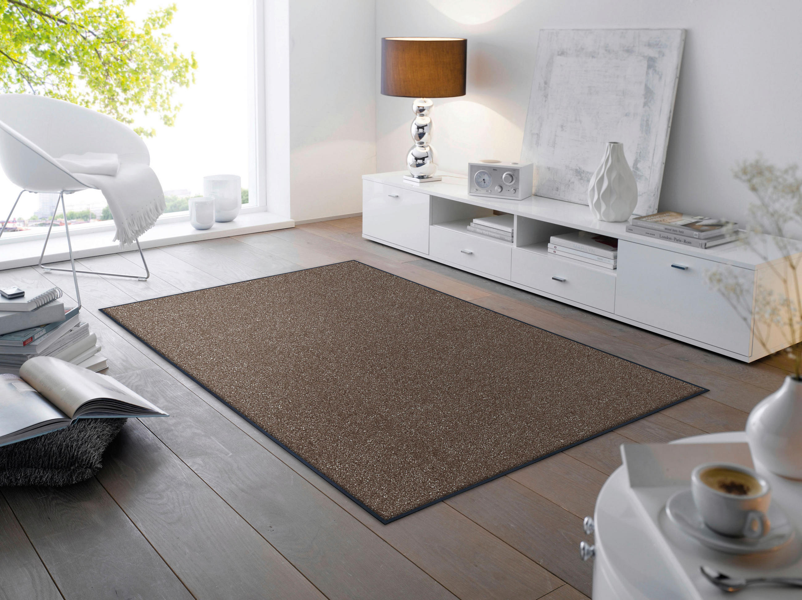 FLACHWEBETEPPICH 120/180 cm Brown Dunkelbraun  - Dunkelbraun, KONVENTIONELL, Kunststoff/Textil (120/180cm) - wash+dry