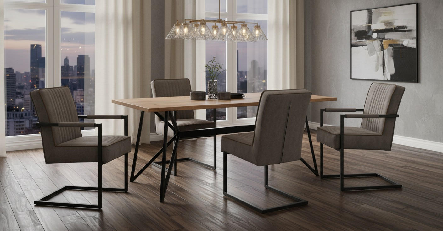 SCHWINGSTUHL  in Eisen  - Taupe/Schwarz, KONVENTIONELL, Textil/Metall (47/92/70cm)