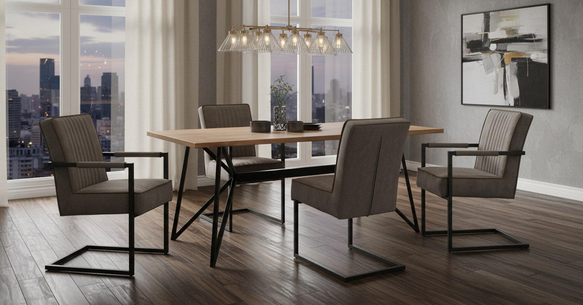 SCHWINGSTUHL  in Eisen  - Taupe/Schwarz, KONVENTIONELL, Textil/Metall (47/92/70cm)