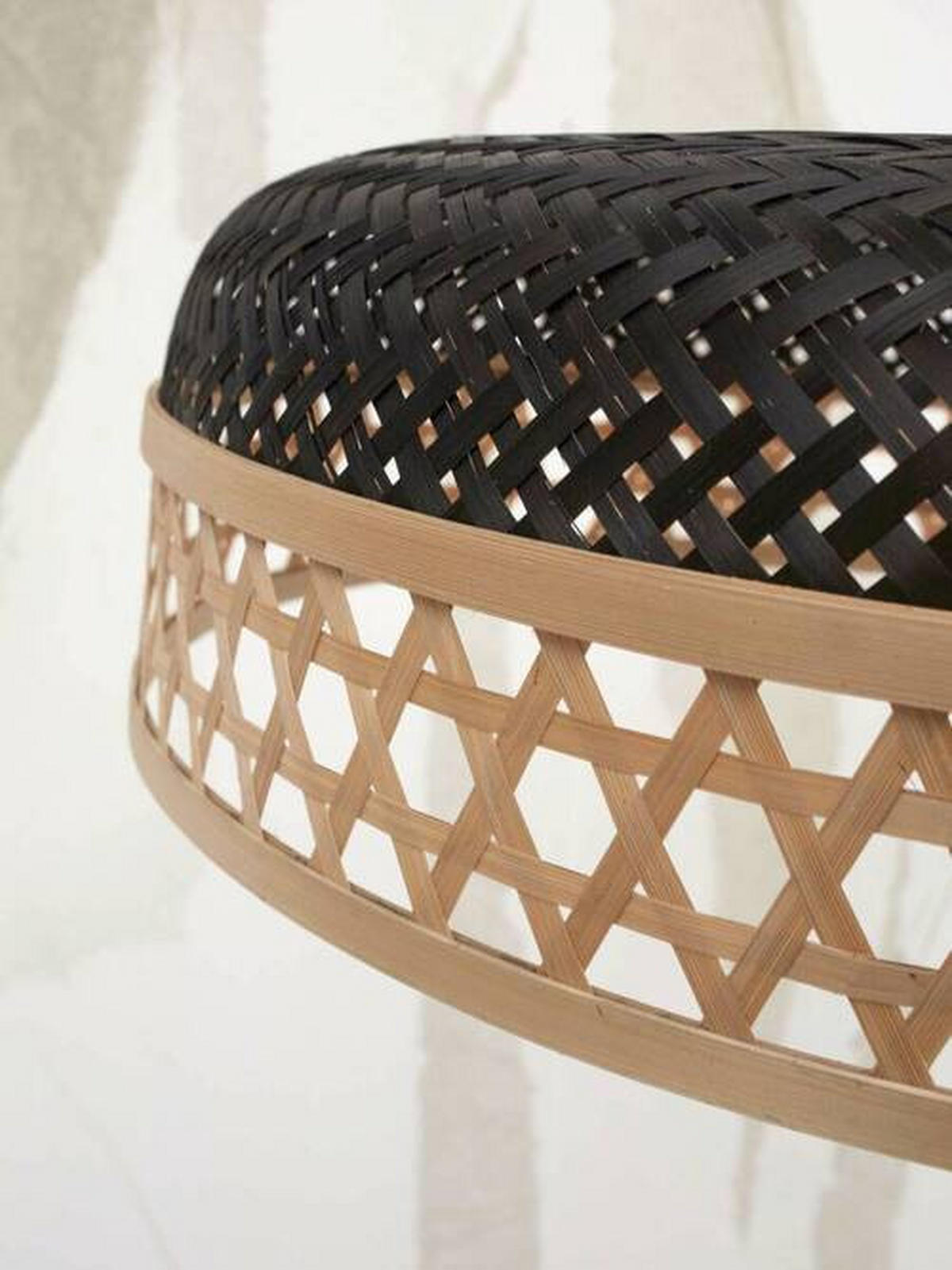 HÄNGELEUCHTE 60/18 cm  - Schwarz/Naturfarben, Trend, Naturmaterialien (60/18cm) - Good & Mojo
