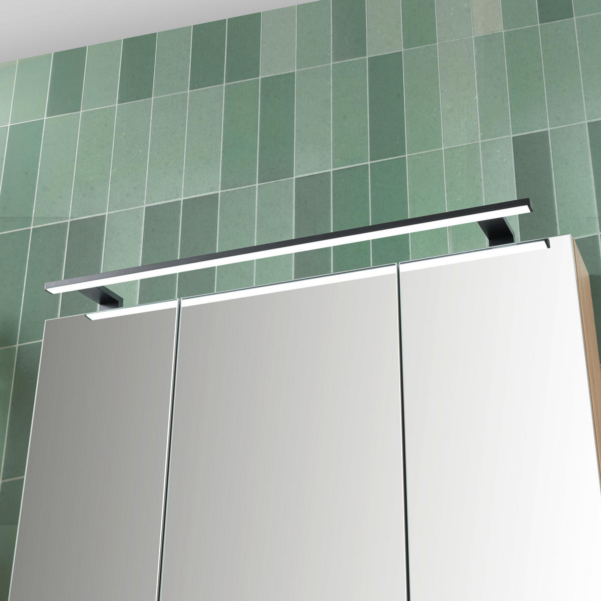 BADEZIMMER 3-teilig  in 102 cm  - Eiche dunkel/Weiss, Design, Glas/Keramik (102cm) - Novel