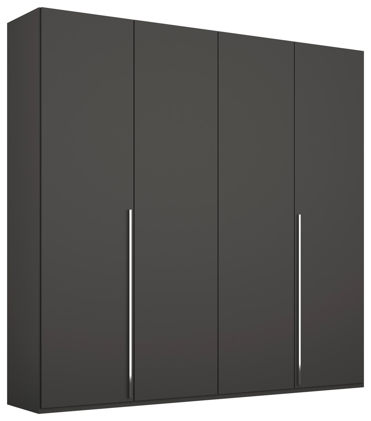 DREHTÜRENSCHRANK  in Graphitfarben  - Chromfarben/Graphitfarben, Design, Holzwerkstoff/Metall (201/223/60cm) - home24