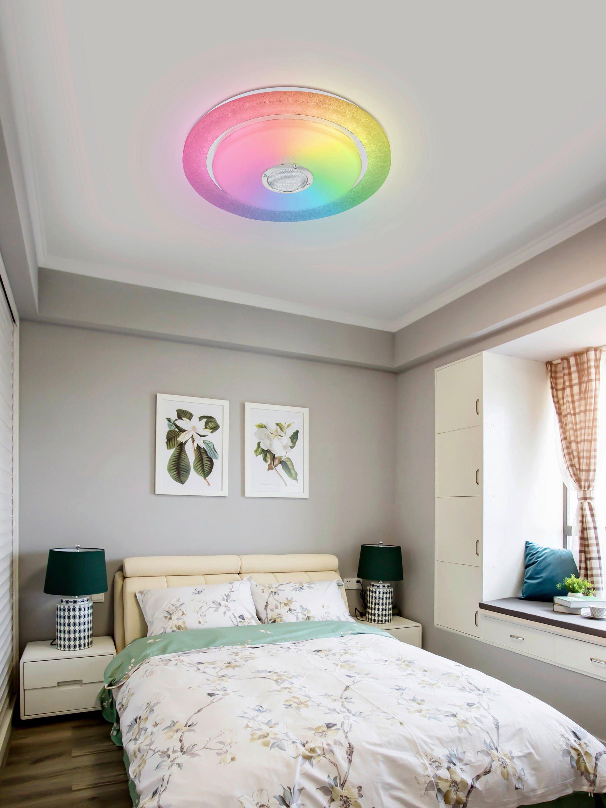 LED MENNYEZETI LÁMPA - króm/fehér, Trend, műanyag/fém (38/8cm) - Novel