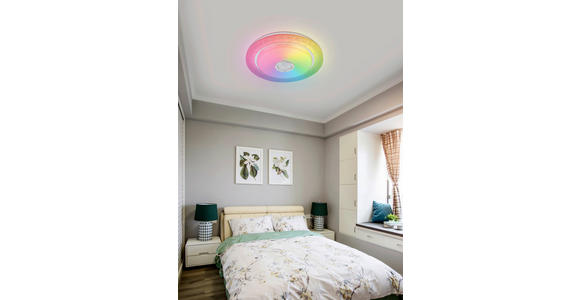 LED-DECKENLEUCHTE 38/8 cm - Chromfarben/Weiß, Trend, Kunststoff/Metall (38/8cm) - Novel
