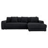 ECKSOFA in Cord Schwarz  - Schwarz, Modern, Kunststoff/Textil (302/182cm) - Carryhome