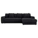 ECKSOFA in Cord Schwarz  302/182 cm  - Schwarz, MODERN, Kunststoff/Textil (302/182cm) - Carryhome