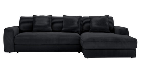 ECKSOFA in Cord Schwarz 302/182 cm - Schwarz, MODERN, Kunststoff/Textil (302/182cm) - Carryhome