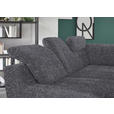 ECKSOFA in Chenille Anthrazit  - Anthrazit/Schwarz, KONVENTIONELL, Textil/Metall (281/200cm) - Carryhome