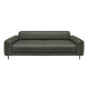 3-SITZER-SOFA  in Echtleder Graubraun   - Anthrazit/Graubraun, Design, Leder/Metall (230/70/109cm) - Johann Jakob
