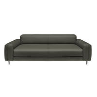 3-SITZER-SOFA  in Echtleder Graubraun   - Anthrazit/Graubraun, Design, Leder/Metall (230/70/109cm) - Johann Jakob