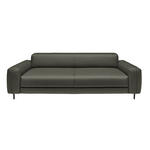 3-SITZER-SOFA  in Echtleder Graubraun   - Anthrazit/Graubraun, Design, Leder/Metall (230/70/109cm) - Johann Jakob